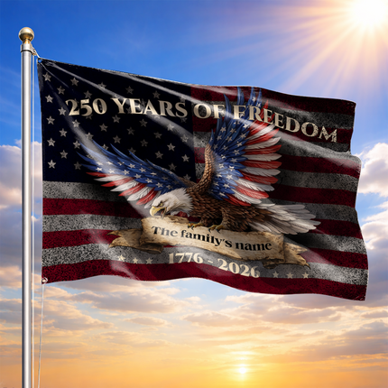 Personalized 250 Years of Freedom Patriotic Eagle Flag HOF7