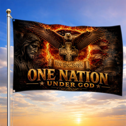 SP-01 One Nation Under God Flag God and Country Independence Day
