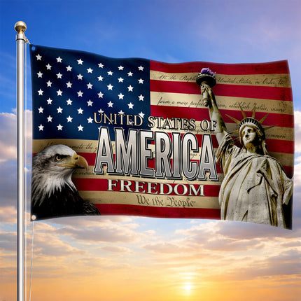 SP-01 USA Faith Flag Faith and Freedom Memorial Day
