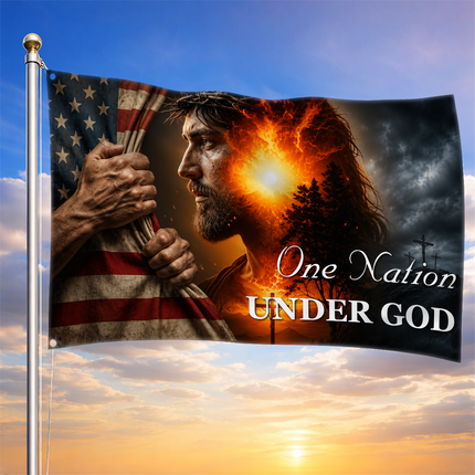 SP-01 Christian Freedom One Nation Under God Jesus Patriotic Flag Memorial Day