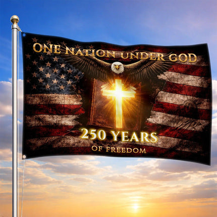 One Nation Under God 250 Years Of Freedom House Flag HOF14 - Charming Present