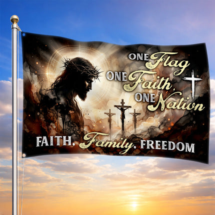 SP-01 One Flag One Faith One Nation Christian Freedom Flag