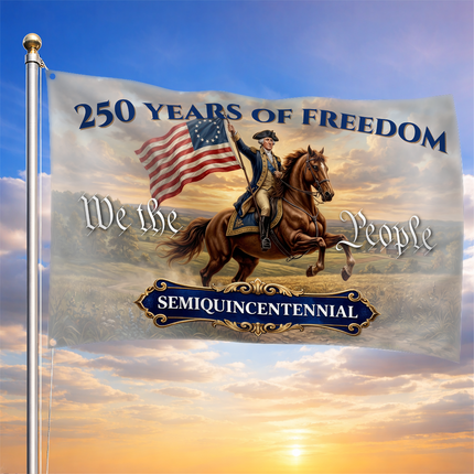 George Washington Semiquincentennial 250 Years of Freedom House Flag