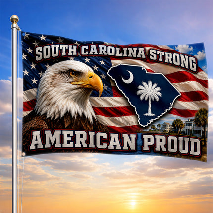 South Carolina Grommet Flag Strong American Proud Eagle