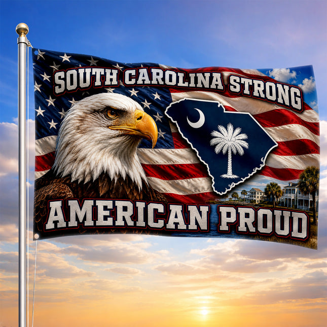 South Carolina Grommet Flag Strong American Proud Eagle