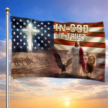 SP-01 In God We Trust American Heritage Faith Flag Veterans Day