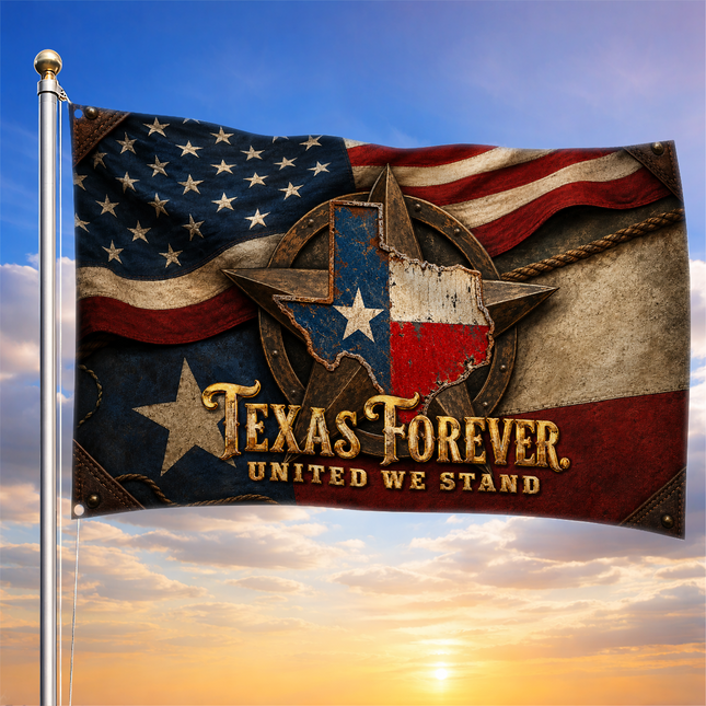 Texas Grommet Flag Texas Forever Lone Star United We Stand