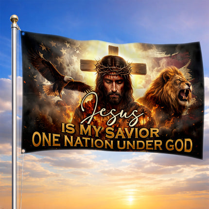 SP-01 American Eagle Faith Christian Flag One Nation Under God