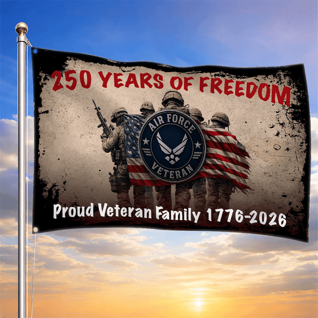 Veteran Proud Family 250 Years of Freedom House Flag