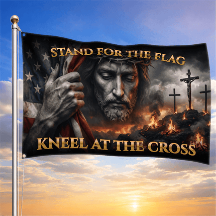 Trust In God Stand For The Flag Jesus Grommet Flag