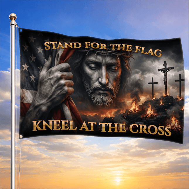 Trust In God Stand For The Flag Jesus Grommet Flag