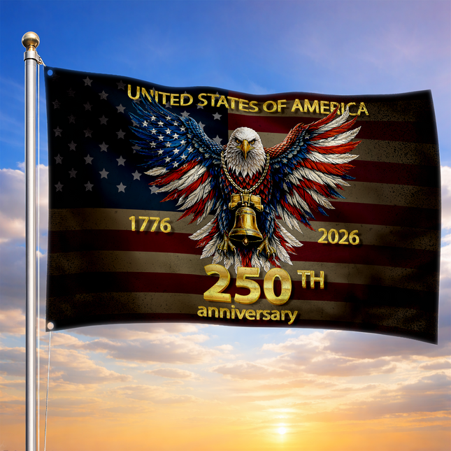 Patriotic Liberty Bell Eagle Flag America 250 Anniversary HOF5