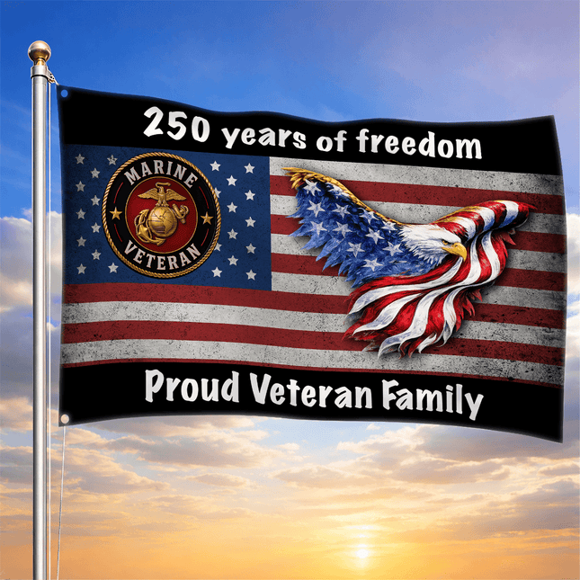 Veteran Proud Family 250 Years of Freedom American Flag
