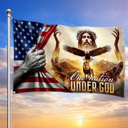 SP-01 One Nation Under God Christian Patriotic Flag National Day of Prayer