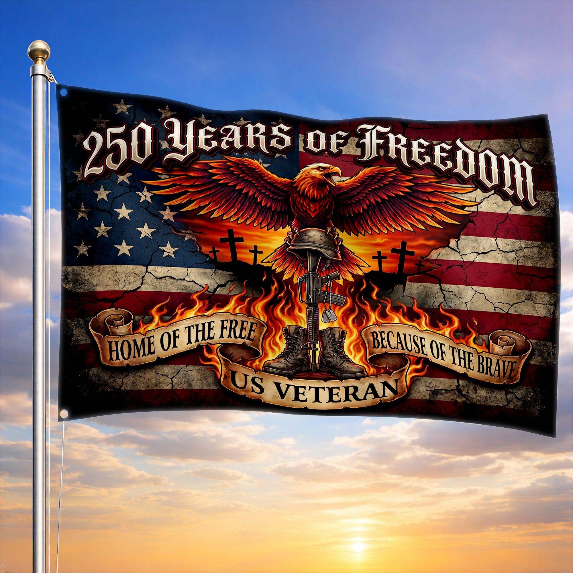 Fiery Flags US Veteran Fiery Eagle Flag - America 250 House Flag – Charming Present