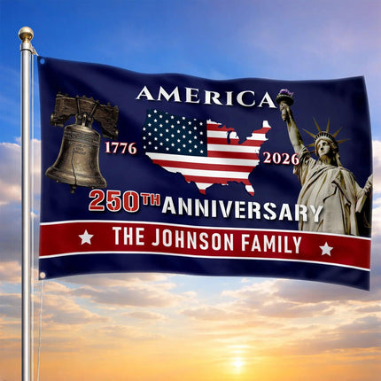 Personalized America 250th Anniversary Patriotic House Flag HOF19 - Charming Present