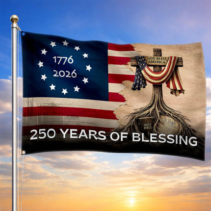 250 Years of Blessing Christian Patriot House Flag America 250 HOF12 - Charming Present