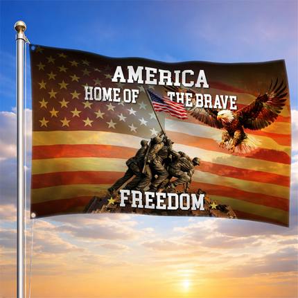 SP-01 Lighthouse Patriotic Decor Home of the Brave Eagle Memorial Day