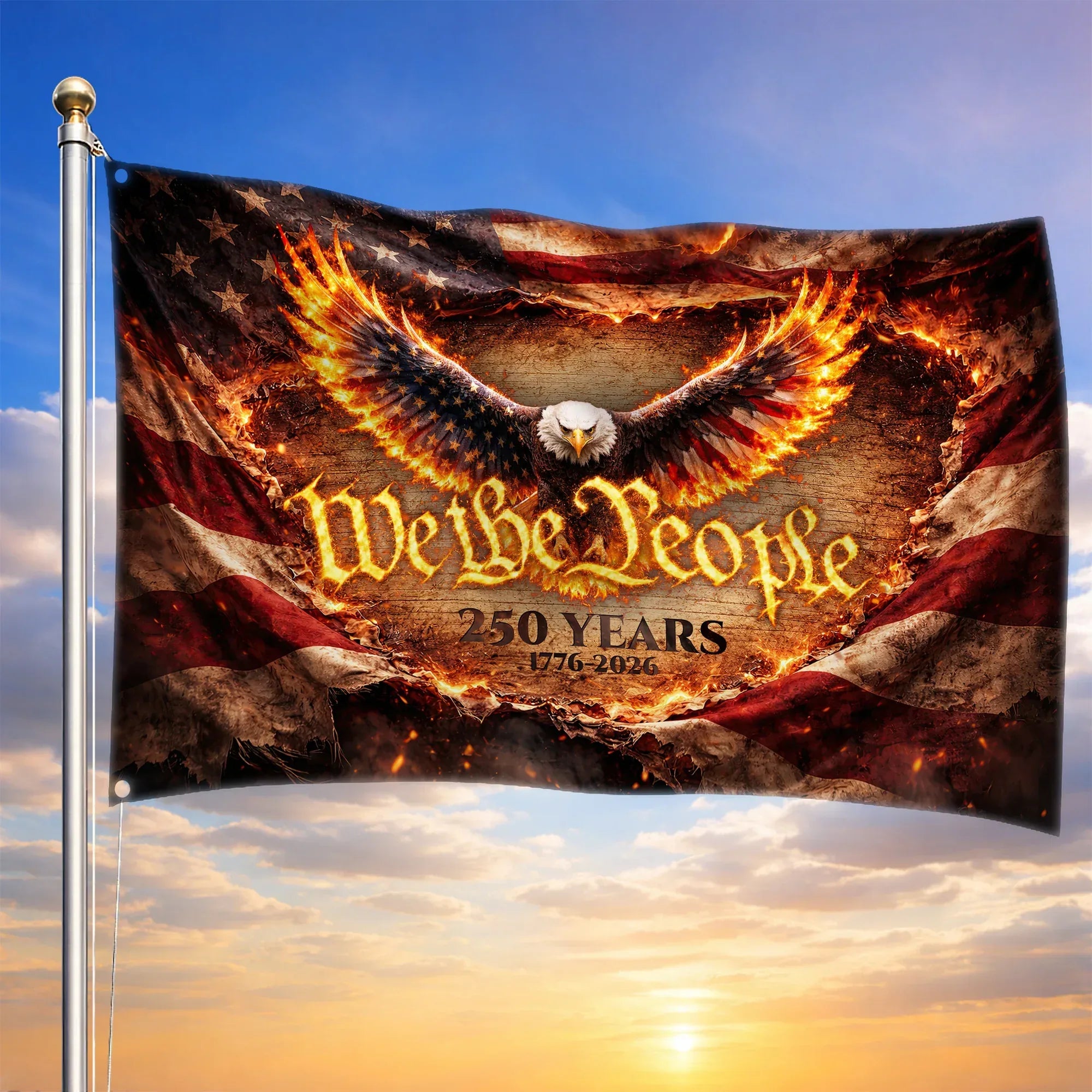 Fiery Flags We The People Fiery Eagle Flag - America 250 House Flag – Charming Present