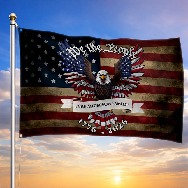 Personalized We The People Patriotic Eagle Flag HOF2 - Charming Present