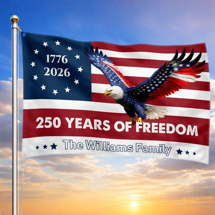 Personalized 250 Years of Freedom Eagle House Flag HOF21 - Charming Present