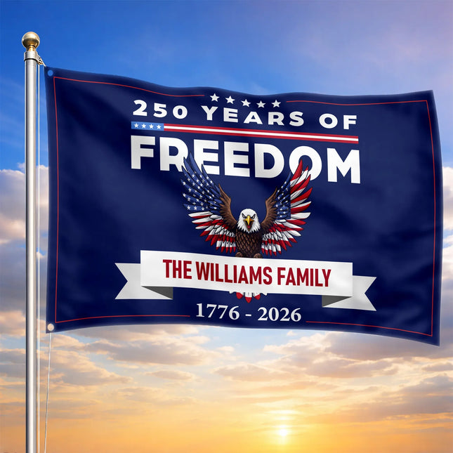 Personalized 250 Years of Freedom Patriotic Eagle House Flag HOF23 - Charming Present