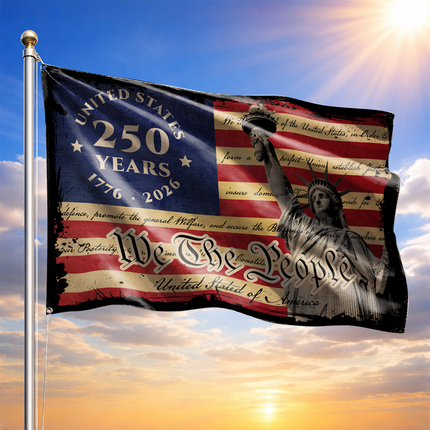 We The People Patriotic American Flag 250 Years Anniversary HOF1