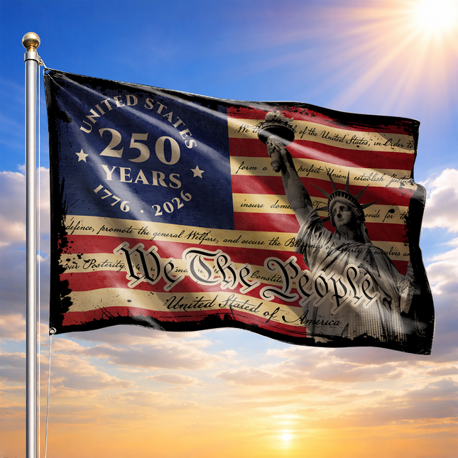 We The People Patriotic American Flag 250 Years Anniversary HOF1