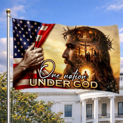 One Nation Under God Jesus Gospel Grommet Flag