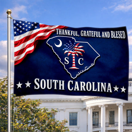 South Carolina Grommet Flag Thankful Grateful Blessed Palmetto