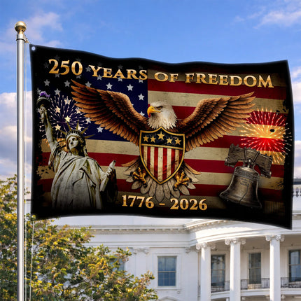 250 Years of Freedom Patriotic America House Flag HOF13 - Charming Present