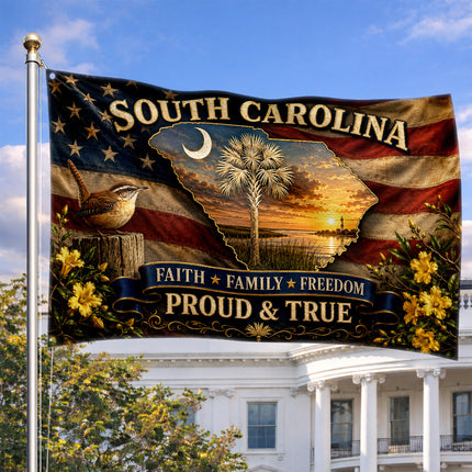 South Carolina Grommet Flag Faith Family Freedom Palmetto