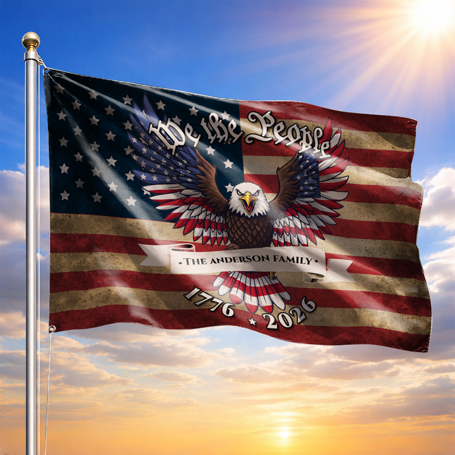 Personalized We The People Patriotic Eagle Flag HOF2