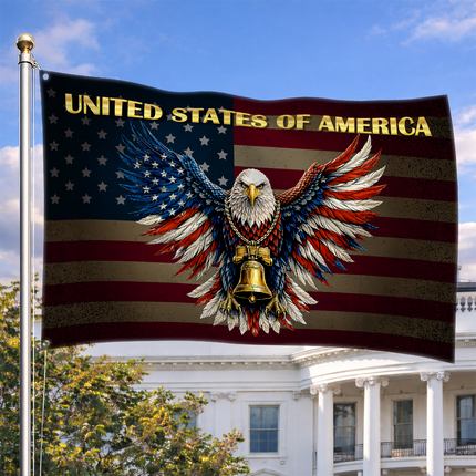 SP-01 American Heritage Flag Bald Eagle Liberty Bell Constitution Day