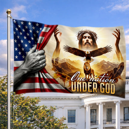 SP-01 One Nation Under God Christian Patriotic Flag National Day of Prayer