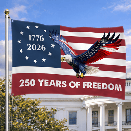Betsy Ross Flag-Winged Eagle America 250 Crisp House Flag