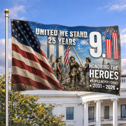 Patriot Day 25th Anniversary United We Stand Heroes Grommet Flag