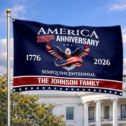 Personalized America 250th Anniversary Semiquincentennial House Flag HOF24 - Charming Present