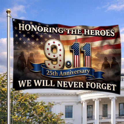 SP-01 Honoring the Heroes 9/11 Memorial Flag 25th Anniversary Tribute
