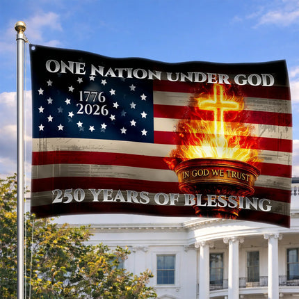 One Nation Under God Christian Patriot Flag America 250 HOF16 - Charming Present