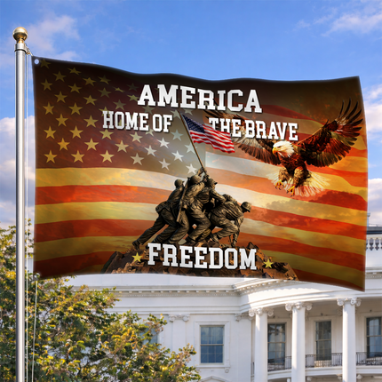 SP-01 Lighthouse Patriotic Decor Home of the Brave Eagle Memorial Day