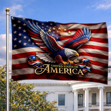 SP-01 God and Country Flag Christian Patriotism Bald Eagle Memorial Day