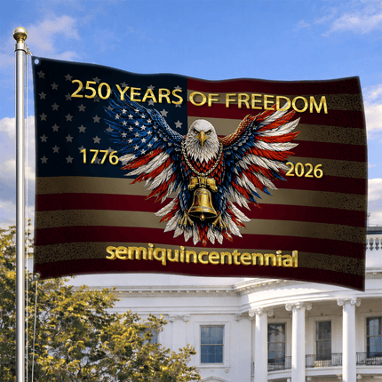 Semiquincentennial Eagle Golden Bell America 250 House Flag