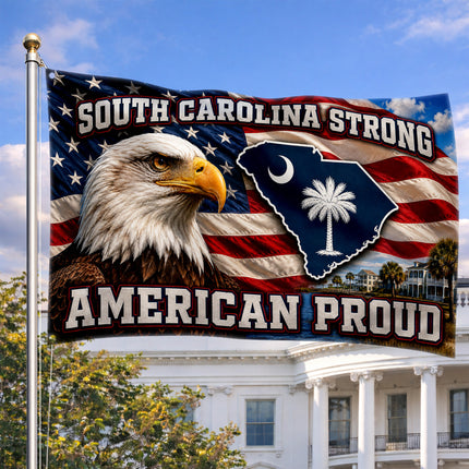 South Carolina Grommet Flag Strong American Proud Eagle