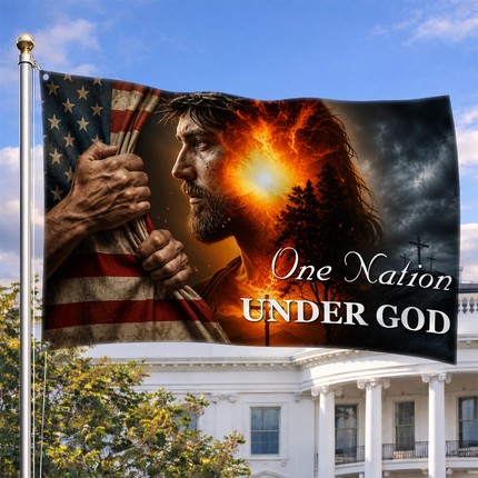 SP-01 Christian Freedom One Nation Under God Jesus Patriotic Flag Memorial Day