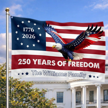 Personalized 250 Years of Freedom Eagle House Flag HOF21 - Charming Present