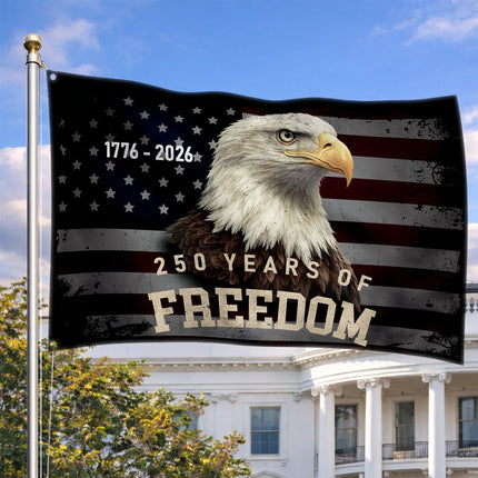 250 Years of Freedom Bald Eagle Patriotic House Flag America 250 HOF9 - Charming Present