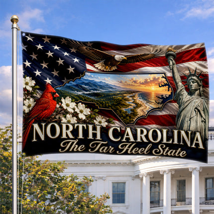North Carolina Grommet Flag Tar Heel State Eagle Cardinal Liberty