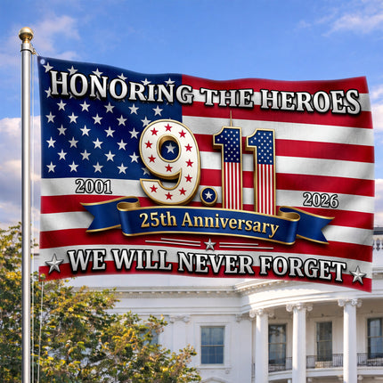 Patriot Day 25th Anniversary Honoring the Heroes Grommet Flag