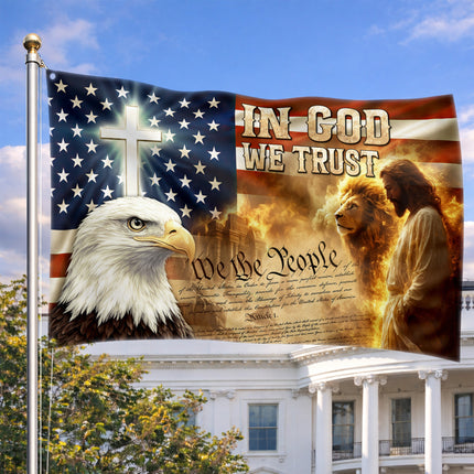 SP-01 Jesus Christ Patriotic Flag In God We Trust Constitution Day